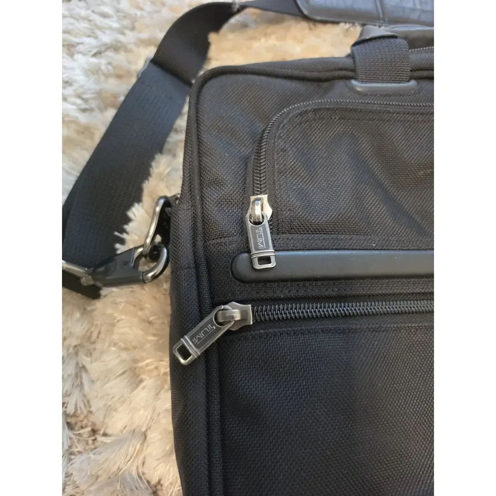 Tumi Men’s Black Ballistic Nylon Zipper Closure Briefcase 2 Way Laptop Bag